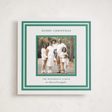 "Roma" - Letterpress Holiday Photo Mount Cards in Cucumber by Megan Davis - Front