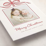 "Tied with a bow" - Letterpress Holiday Photo Mount Cards in Scarlet by SimpleTe Design - Premium Photo Paper Mounted on Card