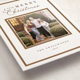 "Bound Merry" - Letterpress Holiday Photo Mount Cards in Matte Gold by Amy Kross - Premium Photo Paper Mounted on Card