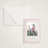 "Grosgrain" - Letterpress Holiday Photo Mount Cards in Scarlet by Jenna Holcomb - Card with Envelope