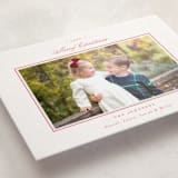 "Festive Classic" - Letterpress Holiday Photo Mount Cards in Scarlet by Emily Betts - Premium Photo Paper Mounted on Card