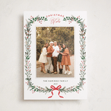 "Festive Vine" - Holiday Photo Mount Cards in Crimson by Susan Moyal - Front