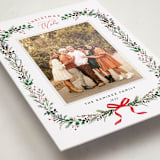 "Festive Vine" - Holiday Photo Mount Cards in Crimson by Susan Moyal - Premium Photo Paper Mounted on Card