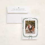 "Festive Vine" - Holiday Photo Mount Cards in Evergreen by Susan Moyal - Card with Envelope