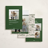 "Nutcracker Toile" - Holiday Photo Mount Cards in Fir by Teju Reval - Back of Card Options