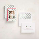 "Little Trees" - Holiday Photo Mount Cards in Candy Cane by Corinne Malesic - Assembled