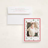 "Little Trees" - Holiday Photo Mount Cards in Candy Cane by Corinne Malesic - Card with Envelope