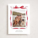 "Bow" - Holiday Photo Mount Cards in Crimson by Olivia Kanaley Inman - Front