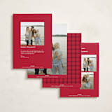 "Bow" - Holiday Photo Mount Cards in Crimson by Olivia Kanaley Inman - Back of Card Options