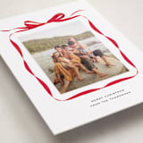 "Bow" - Holiday Photo Mount Cards in Crimson by Olivia Kanaley Inman - Premium Photo Paper Mounted on Card