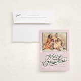 "retro vintage holiday" - Holiday Photo Mount Cards in Kelly by BR Designs - Card with Envelope
