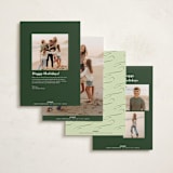 "cotillion" - Holiday Photo Mount Cards in Evergreen by Megan Davis - Back of Card Options