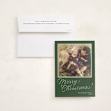 "cotillion" - Holiday Photo Mount Cards in Evergreen by Megan Davis - Card with Envelope