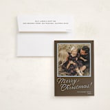 "cotillion" - Holiday Photo Mount Cards in Hot Chocolate by Megan Davis - Card with Envelope