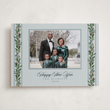"evergreen garlands" - Holiday Photo Mount Cards in Winter Sky by Rebecca Durflinger - Front
