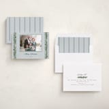 "evergreen garlands" - Holiday Photo Mount Cards in Winter Sky by Rebecca Durflinger - Assembled