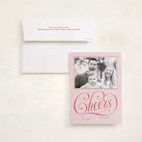 "Joyful Beauty" - Holiday Photo Mount Cards in Blush by Stacey Day - Card with Envelope