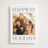 "Modern Editorial" - Holiday Photo Mount Cards in Licorice by Ekko Studio - Front