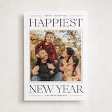 "Modern Editorial" - Holiday Photo Mount Cards in Licorice by Ekko Studio - Front