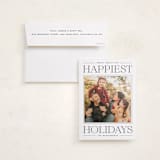 "Modern Editorial" - Holiday Photo Mount Cards in Licorice by Ekko Studio - Card with Envelope