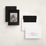 "Contemporary Typo" - Holiday Photo Mount Cards in Charcoal by Lucrecia Caporale - Assembled