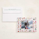 "Festive icons" - Holiday Photo Mount Cards in Leaf by Sarah Knight - Card with Envelope