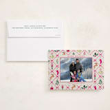 "Festive icons" - Holiday Photo Mount Cards in Berry by Sarah Knight - Card with Envelope