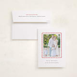 "hand drawn scallop" - Holiday Photo Mount Cards in Berry by Sara Hicks Malone - Card with Envelope