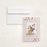 "On the Edge" - Holiday Photo Mount Cards in Cranberry by Michelle Taylor - Card with Envelope
