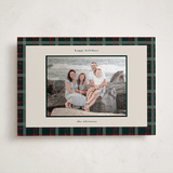 "Plaid Peace" - Holiday Photo Mount Cards in Wreath by Makewells - Front
