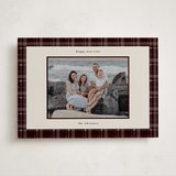 "Plaid Peace" - Holiday Photo Mount Cards in Oak by Makewells - Front
