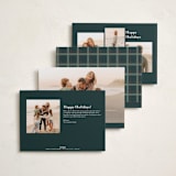 "Plaid Peace" - Holiday Photo Mount Cards in Wreath by Makewells - Back of Card Options