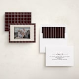 "Plaid Peace" - Holiday Photo Mount Cards in Oak by Makewells - Assembled