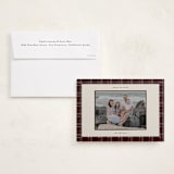 "Plaid Peace" - Holiday Photo Mount Cards in Oak by Makewells - Card with Envelope