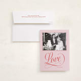 "Joyful Beauty" - Holiday Photo Mount Cards in Blush by Stacey Day - Card with Envelope