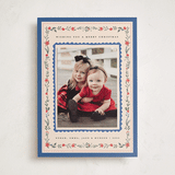 "Festive Embroidery" - Holiday Photo Mount Cards in Wintermint by Teju Reval - Front