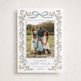 "Laurel Wreath" - Holiday Photo Mount Cards in Juniper by Wildfield Paper Co - Front