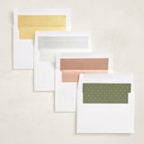 "Laurel Wreath" - Holiday Photo Mount Cards in Holly Berry by Wildfield Paper Co - Envelope Liner Options