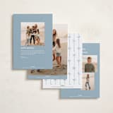 "Hand-drawn ribbon frame" - Holiday Photo Mount Cards in Blue Jay by Creo Study - Back of Card Options