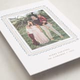 "Hand-drawn ribbon frame" - Holiday Photo Mount Cards in Blue Jay by Creo Study - Premium Photo Paper Mounted on Card