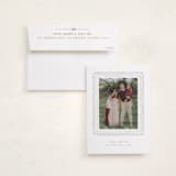 "Hand-drawn ribbon frame" - Holiday Photo Mount Cards in Blue Jay by Creo Study - Card with Envelope
