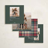 "Tartan Traditions" - Holiday Photo Mount Cards in Holly Berry by Yaling Hou Suzuki - Back of Card Options