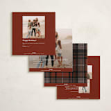 "Tartan Traditions" - Holiday Photo Mount Cards in Maple Leaf by Yaling Hou Suzuki - Back of Card Options