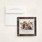"Tartan Traditions" - Holiday Photo Mount Cards in Maple Leaf by Yaling Hou Suzuki - Card with Envelope