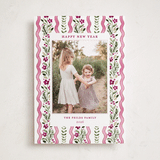 "Vintage ribbon" - Holiday Photo Mount Cards in Sugar Plum by Sarah Knight - Front