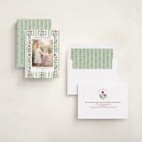 "Vintage ribbon" - Holiday Photo Mount Cards in Sage by Sarah Knight - Assembled
