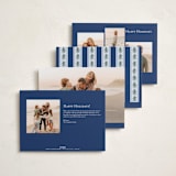 "Cozy Garland" - Holiday Photo Mount Cards in Midnight by Ashley Iwafuchi - Back of Card Options