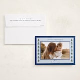 "Cozy Garland" - Holiday Photo Mount Cards in Midnight by Ashley Iwafuchi - Card with Envelope
