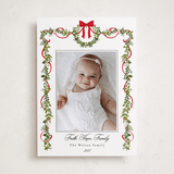"Bows & Ribbon" - Holiday Photo Mount Cards in Candy Cane by Susan Moyal - Front
