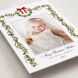 "Bows & Ribbon" - Holiday Photo Mount Cards in Candy Cane by Susan Moyal - Premium Photo Paper Mounted on Card